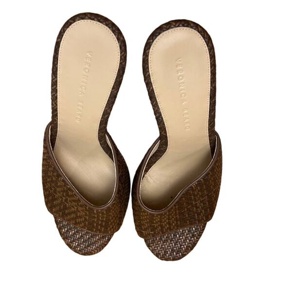 Veronica Beard Dali Brown Raffia Wedges Sandals Size Size 9.5 - Picture 6 of 8